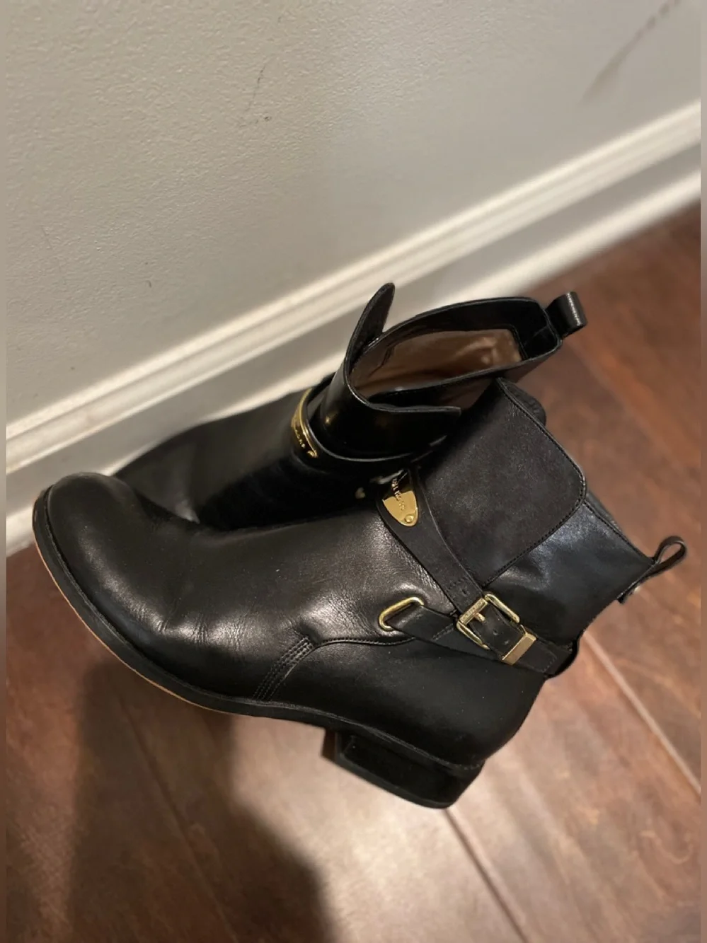 Michael Kors Arley Ankle Boots Black Size 8 Biker Inspired Western Modern Preppy - Picture 5 of 10